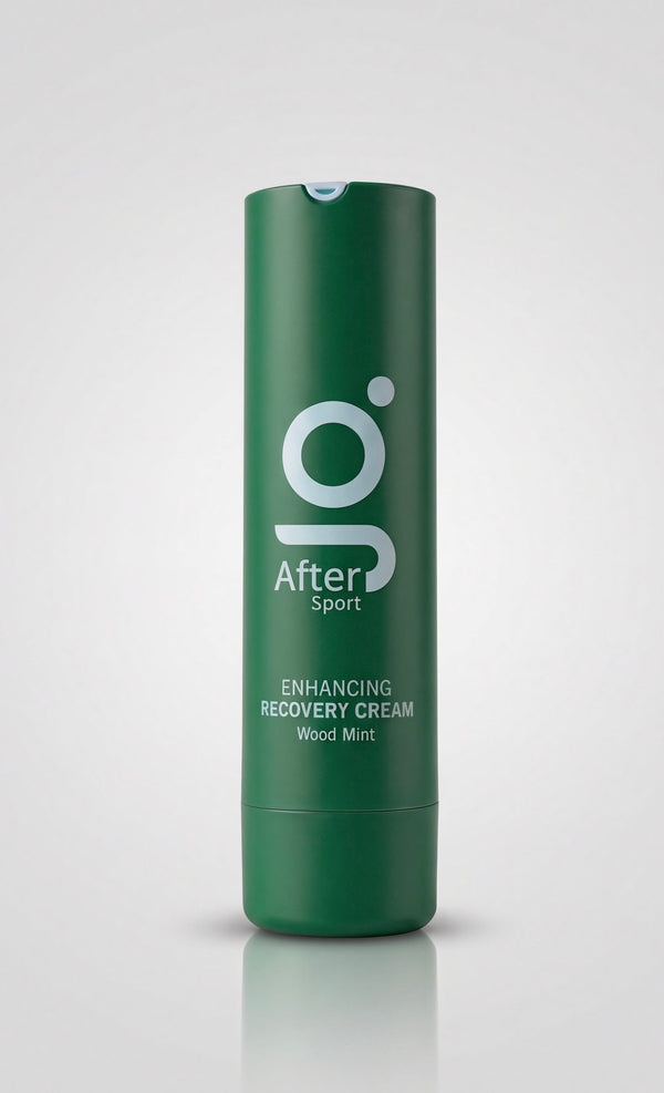 After Sport Recovery Cream bottle, 3.4 fl oz, Wood Mint with arnica and menthol