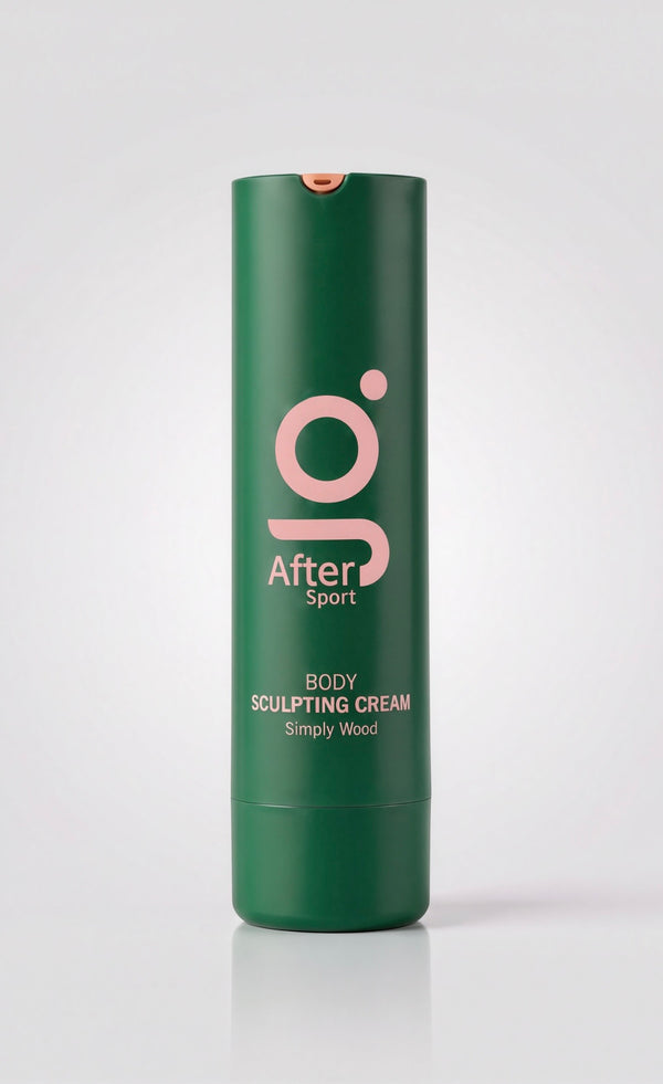After Sport Body Sculpting Cream bottle, 3.4 fl oz, Simply Wood scent
